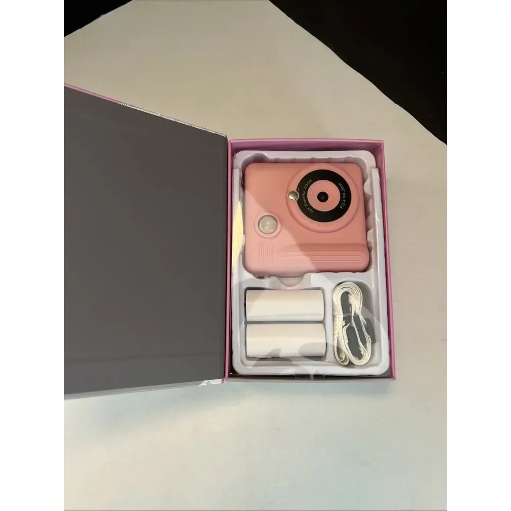 Vivitar Instaprint Digital Camera Pink Compact 4 Games 12mp USB-C Strap Included